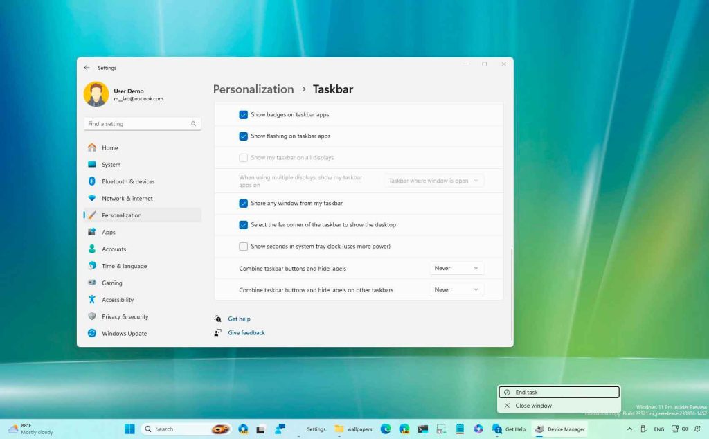 Personaliza la barra de tareas en Windows 11