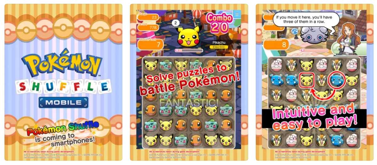 Pokemon Shuffle juego parecido a Candy Crush