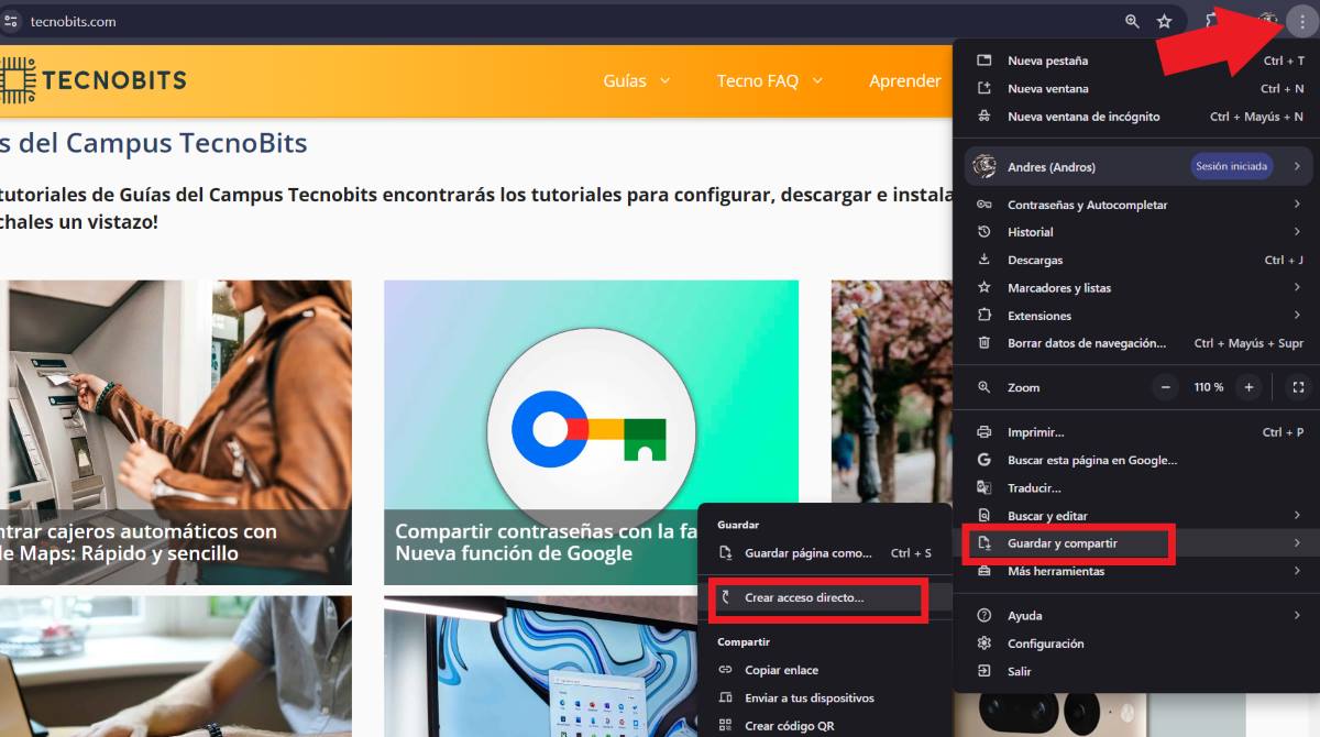 Instalar sitio web como aplicación Google Chrome