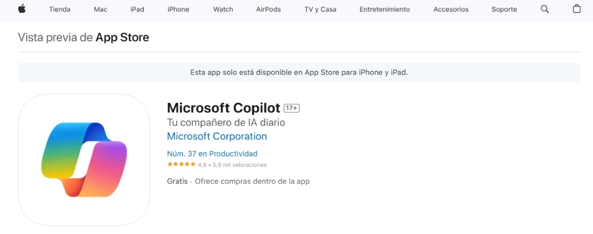 Microsoft Copilot para iPad