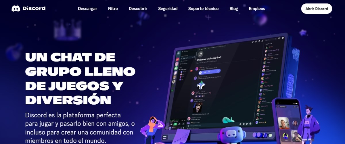 Pagina de Discord