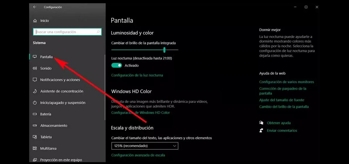 brillo de la pantalla en Windows 11