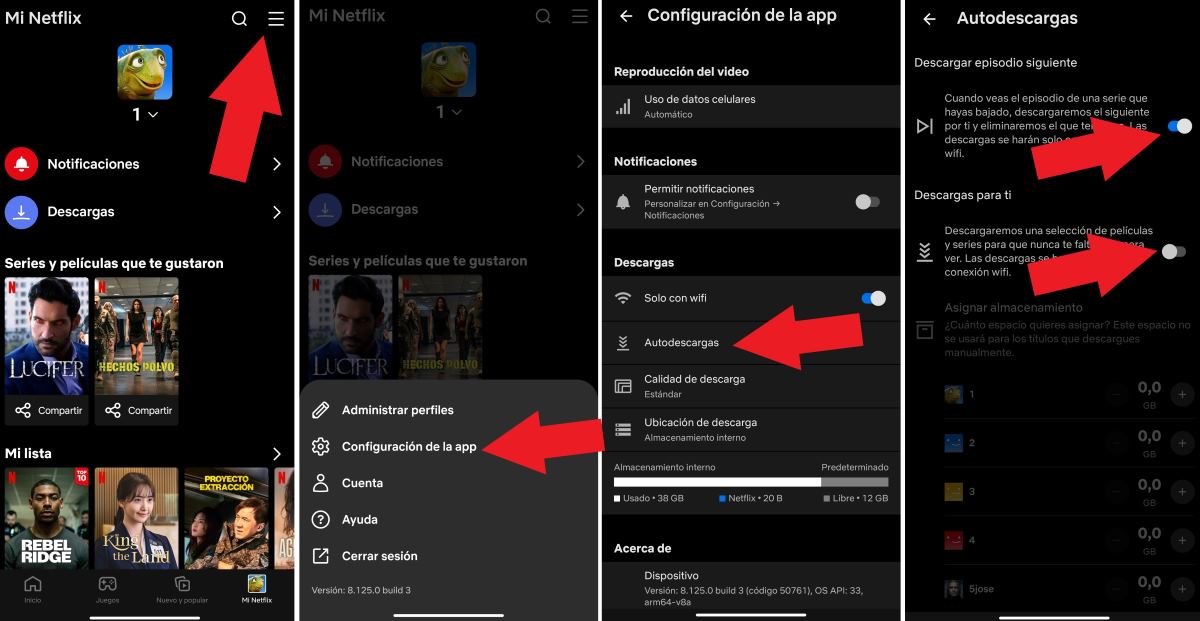 Activar autodescargas en Netflix