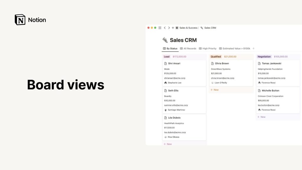 How to create a board in Notion