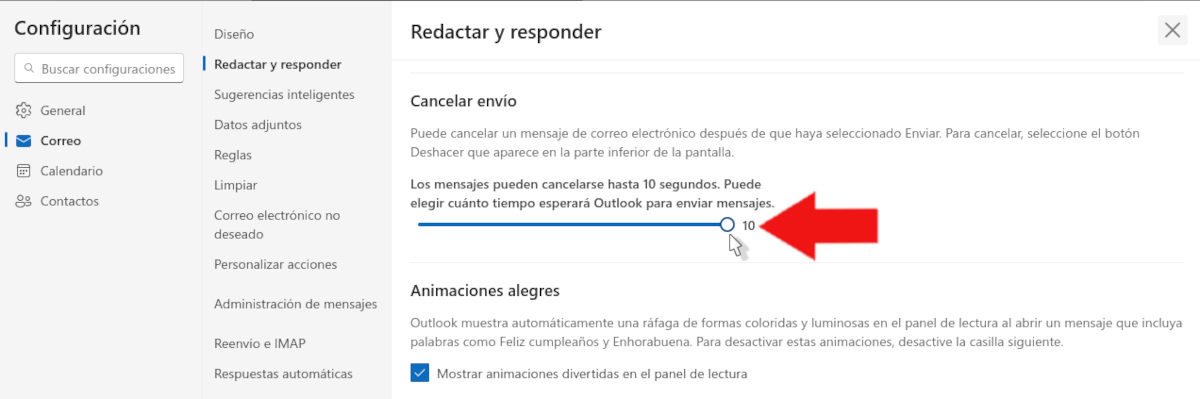 Cancelar envío Outlook