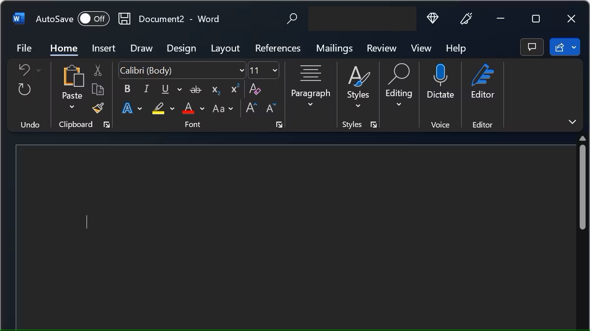 modo oscuro de word