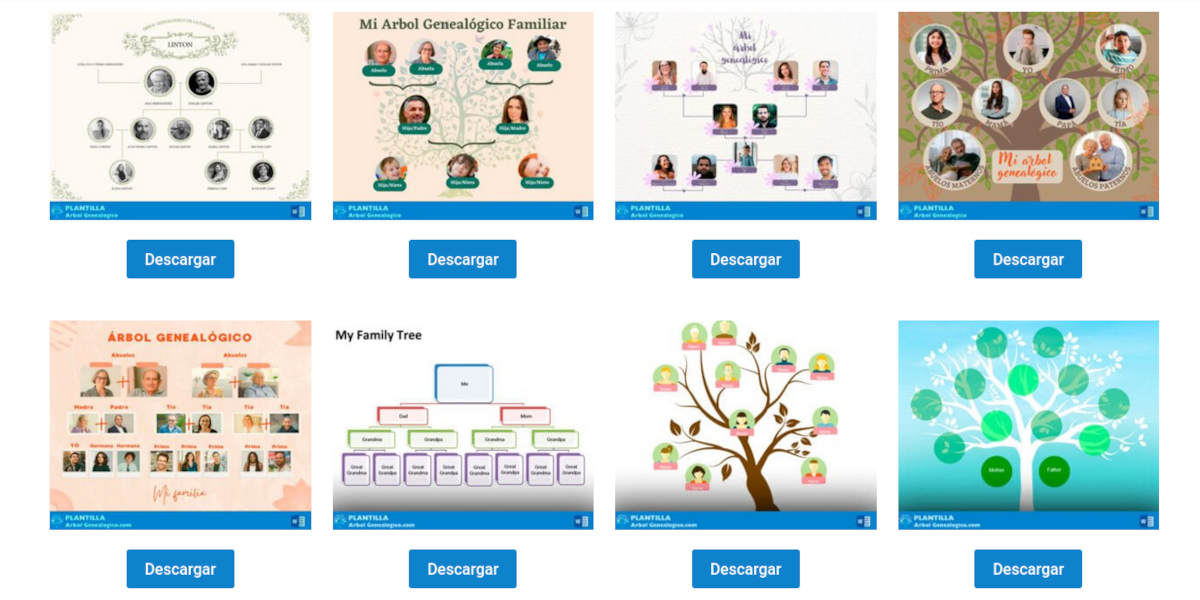 Plantillas de árbol genealógico