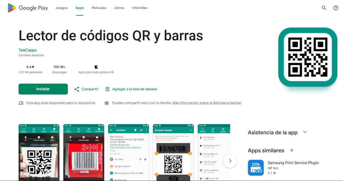 App para leer código QR