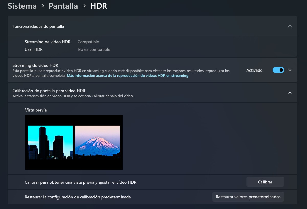 Calibrar HDR en Windows 11