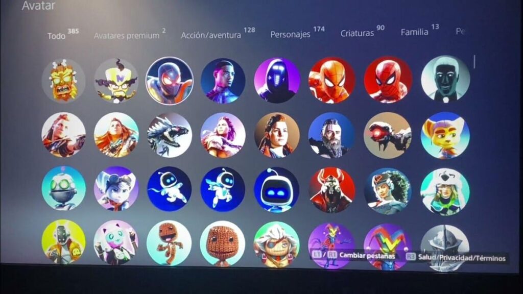 Cambiar tu avatar en PS5