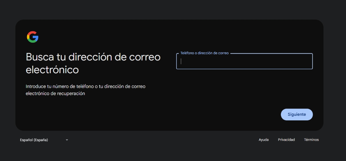 Saber cual es mi correo electronico de Gmail si no lo recuerdo