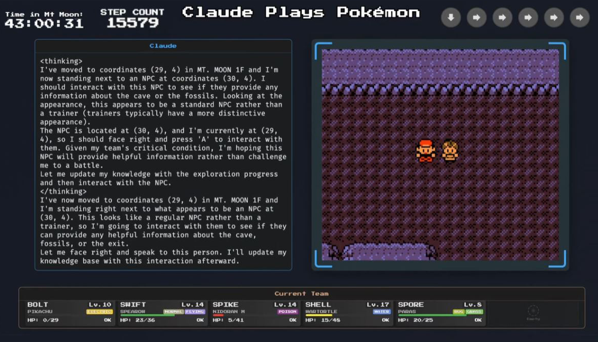Claude AI juega Pokémon