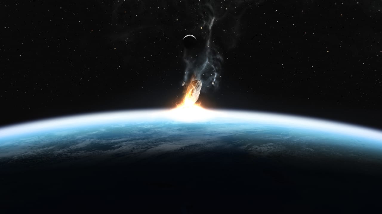 Esquema de impacto de asteroide