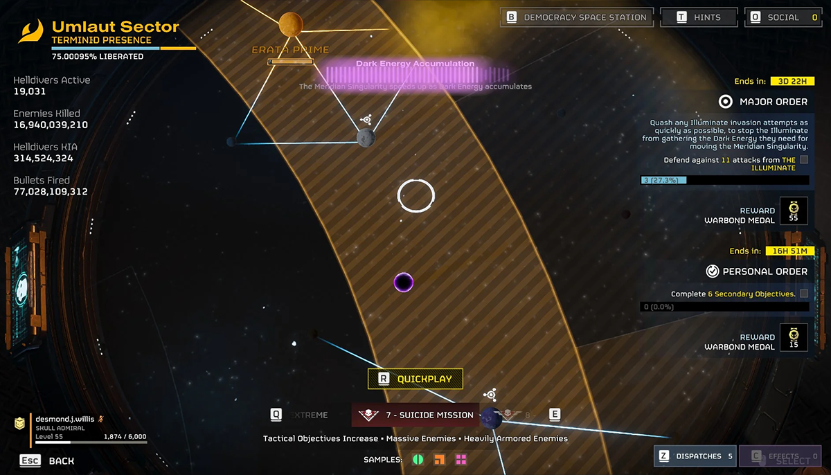 la singularidad hace peligrar el universo Helldivers 2