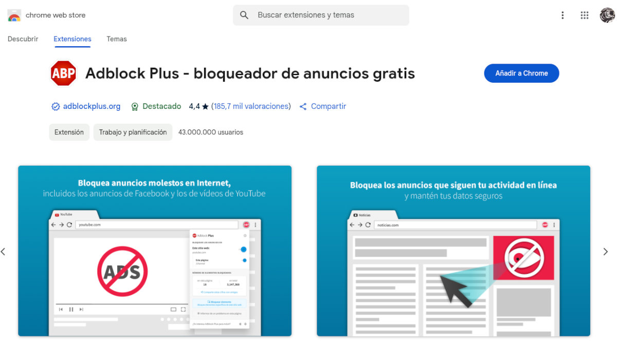 Adblock Plus extensión