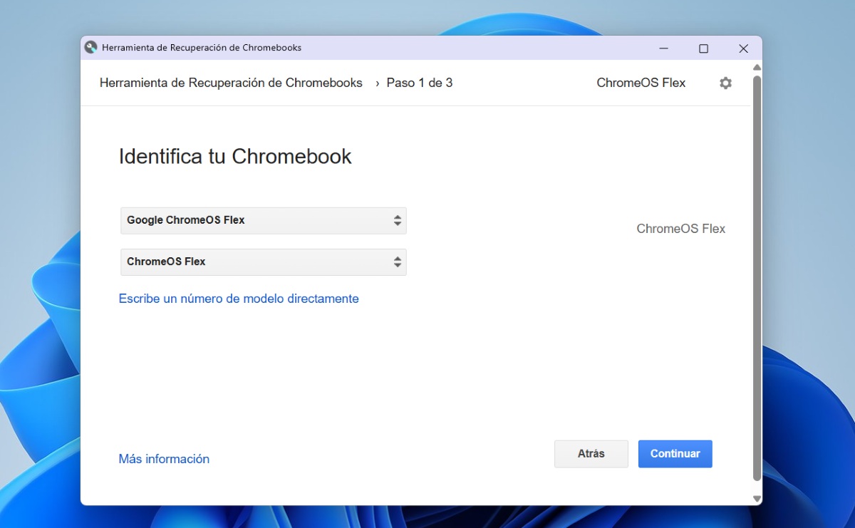 Herramienta de instalación ChromeOS Flex