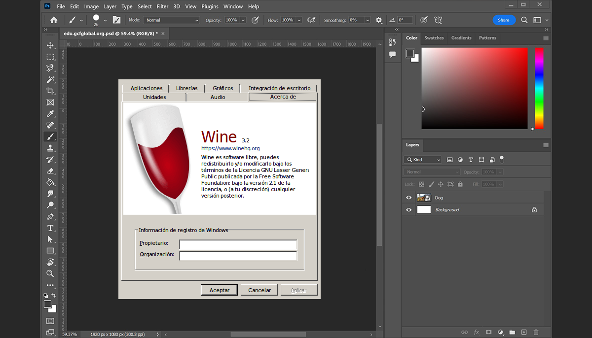 Instalar Photoshop con Wine