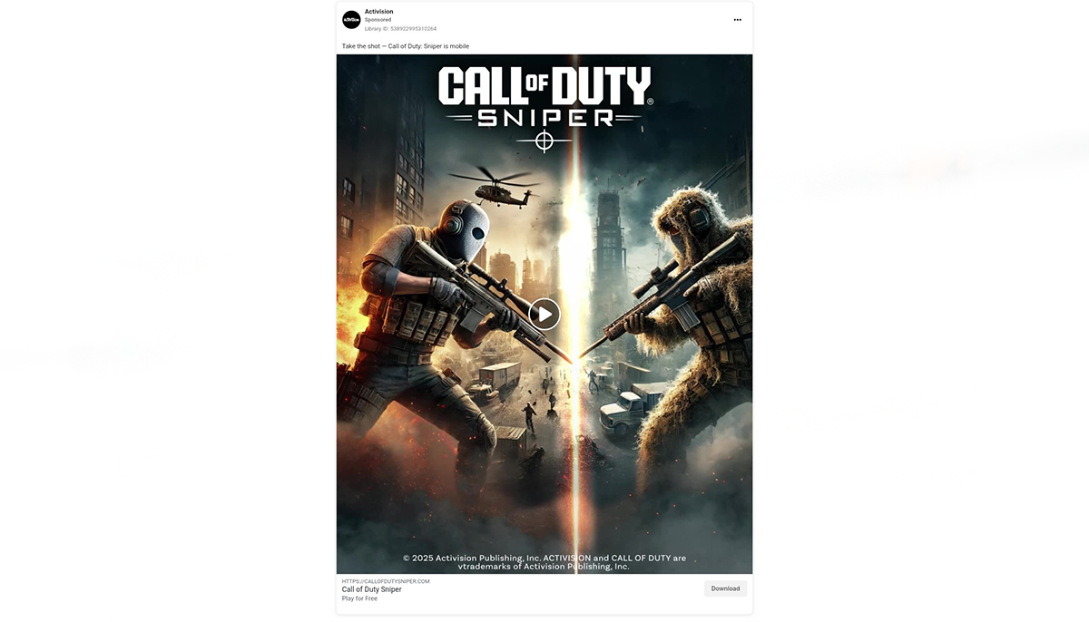 Publicación con IA Call of Duty Activision