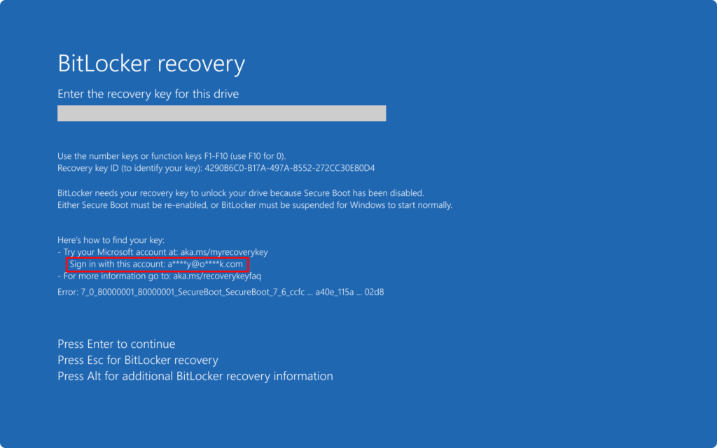 error bitlocker
