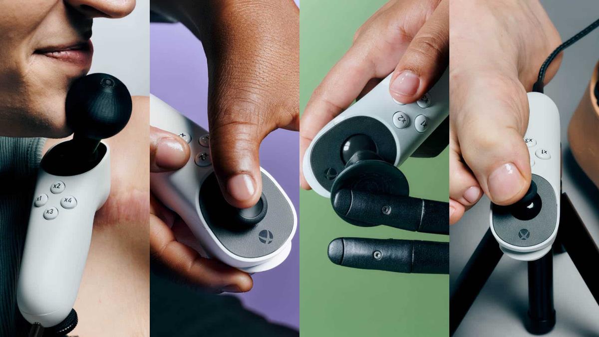 Joystick adaptativo de Xbox en uso