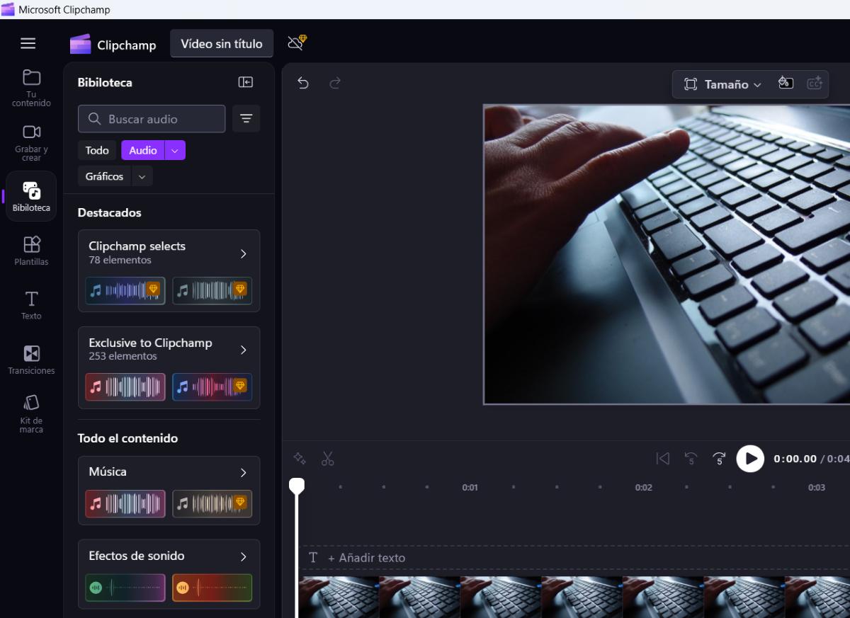 Aprovechar al máximo Clipchamp en Windows 11, música y efectos de sonido