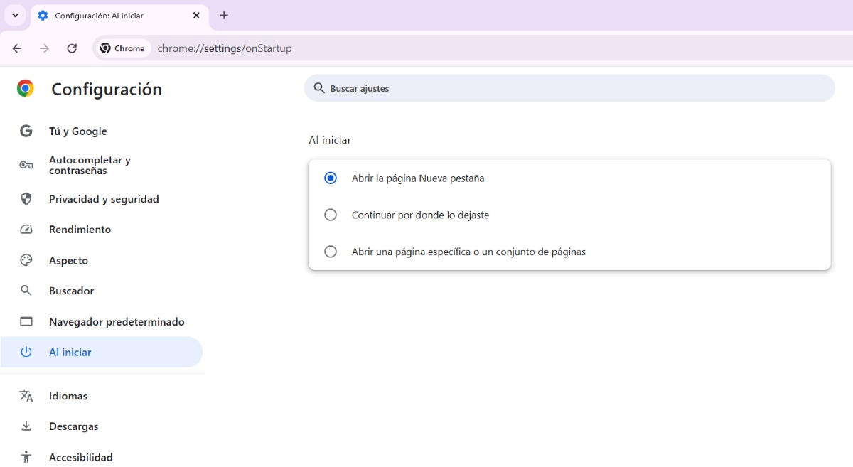 Elegir el contenido de la pagina de inicio