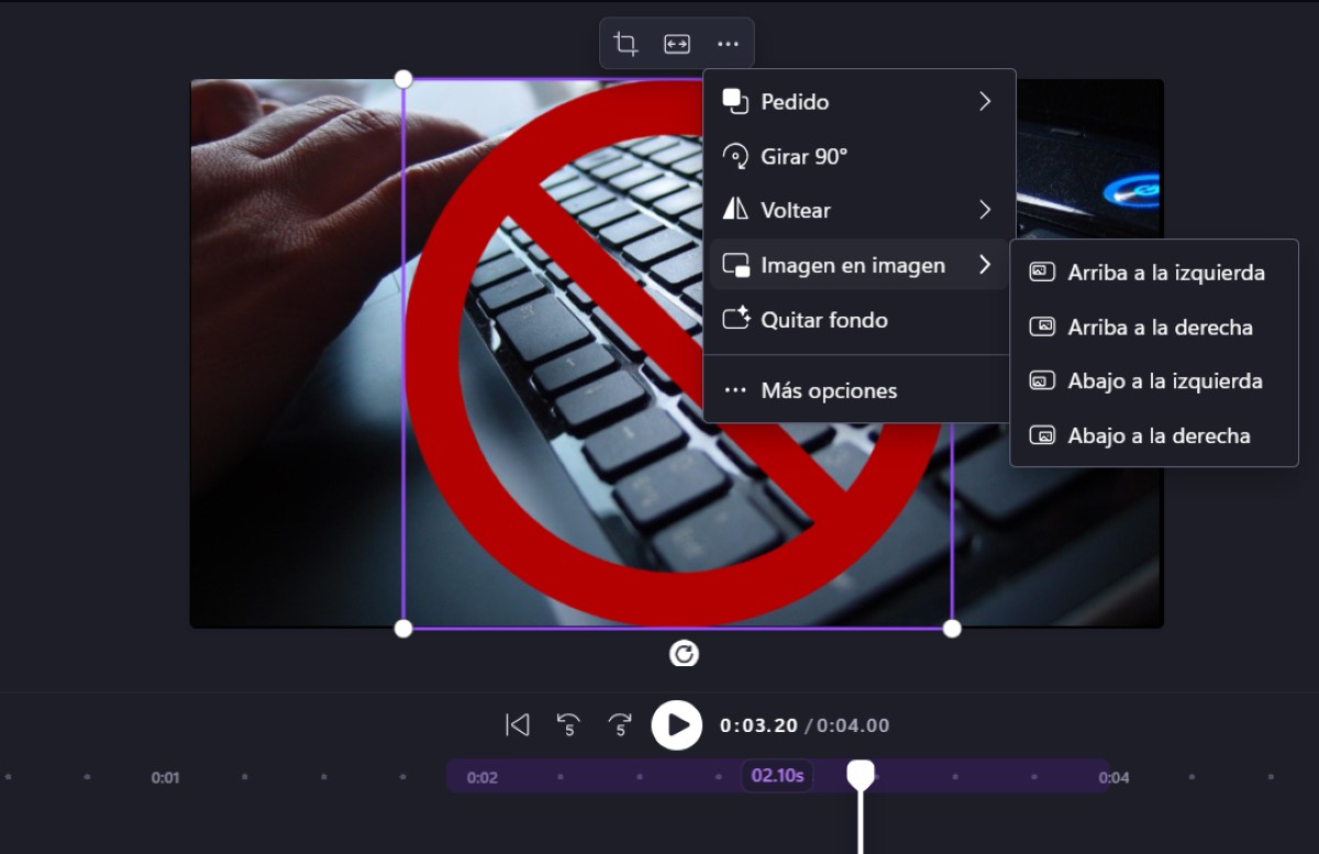 Imagen en Imagen Clipchamp
