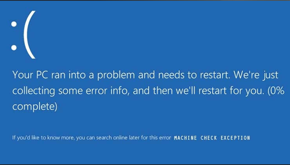 MAchine Check Exception error