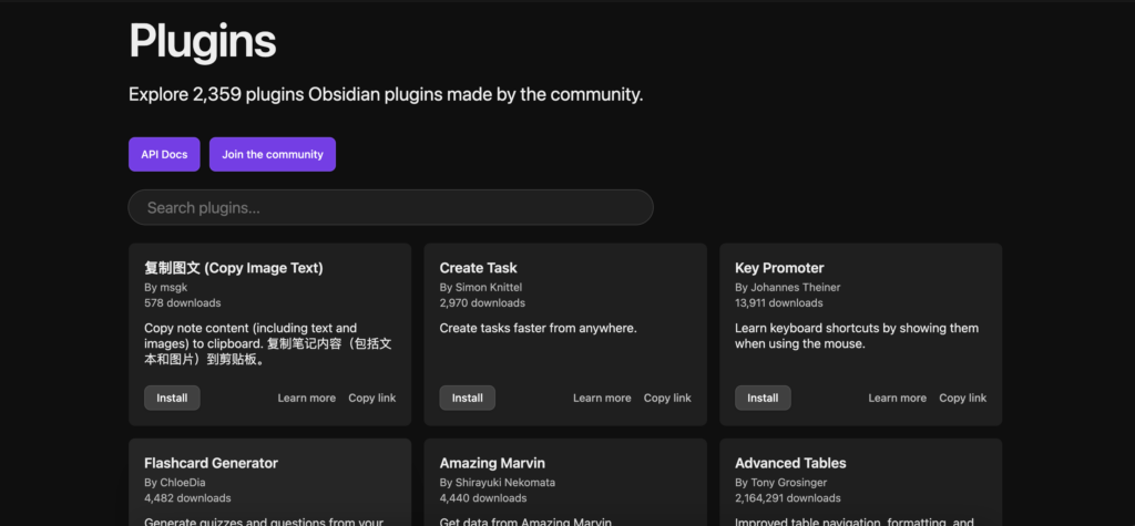 Plugins Obsidian