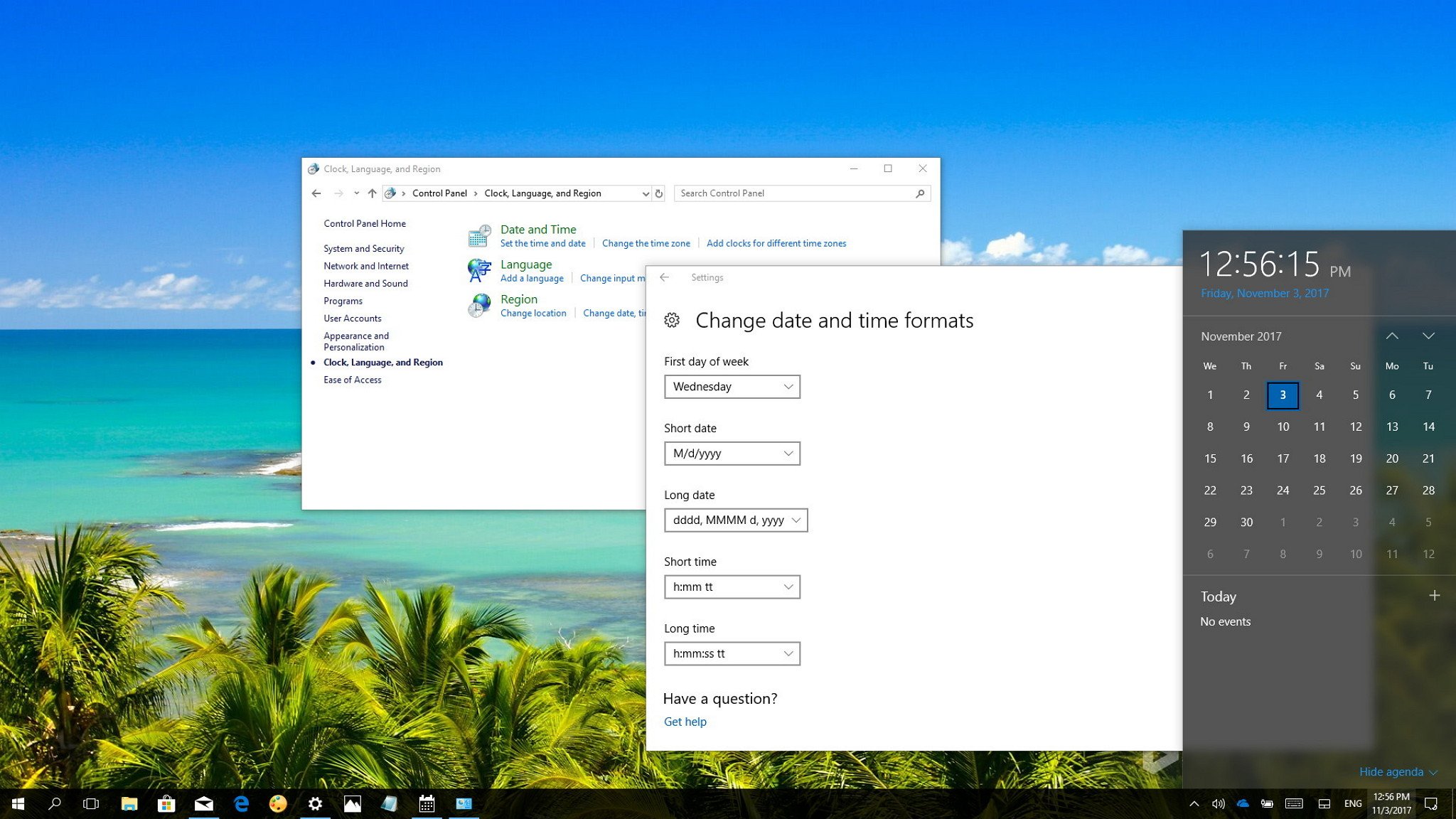 reloj windows 10