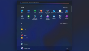nuevo diseño menú de incio en Windows 11