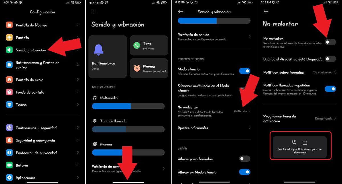 Desactivar el No molestar si las notificaciones no suenan tras actualizar Android