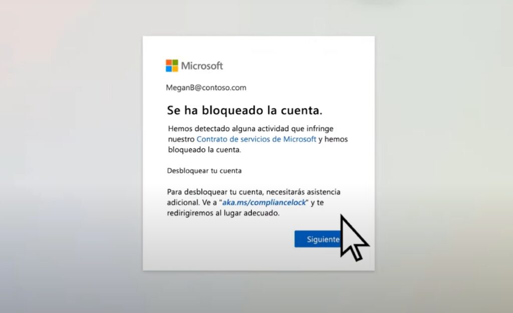 Han bloqueado la cuenta de Microsoft