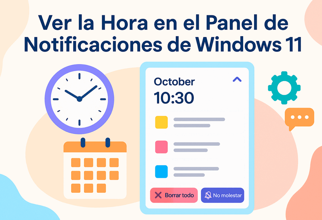 Hora en el centro de notificaciones de Windows 11