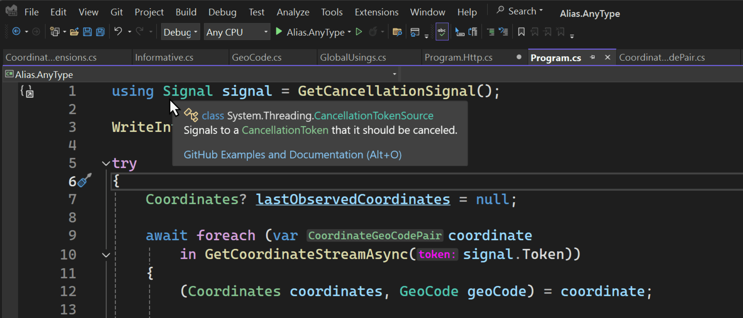 alias visual studio