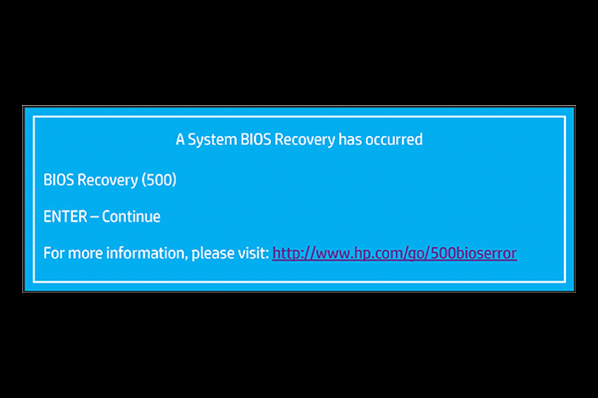 error 500 de recuperación de BIOS en portátiles HP