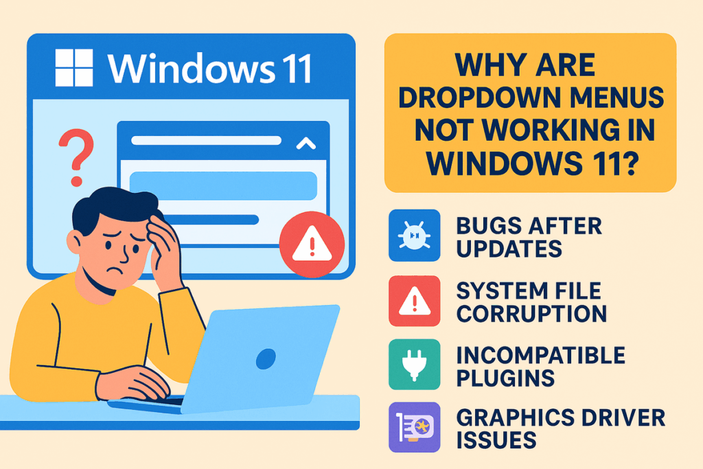 no funcionan los menús desplegables en Windows 11