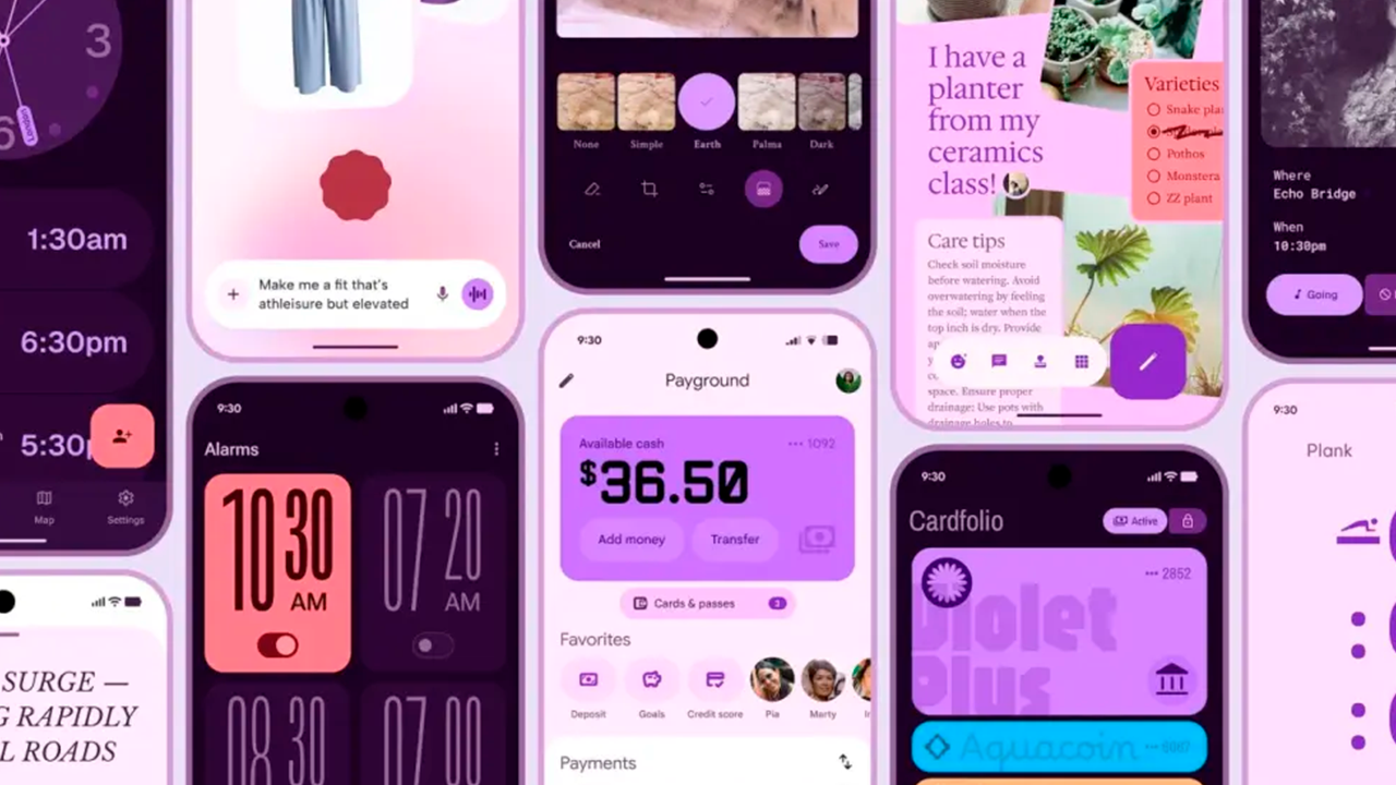 Material 3 Expresivo rediseño Google Clock