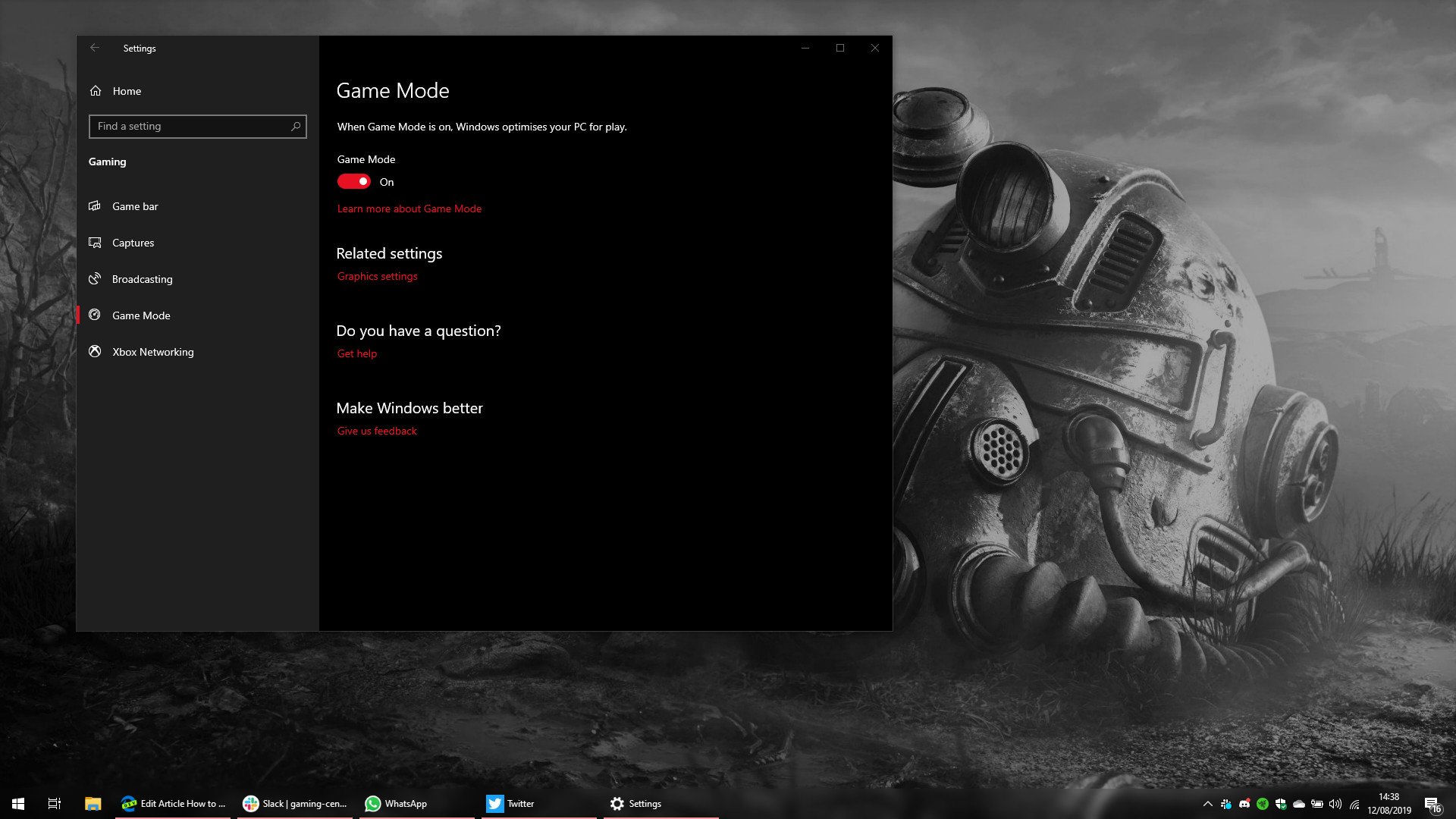 game mode en windows