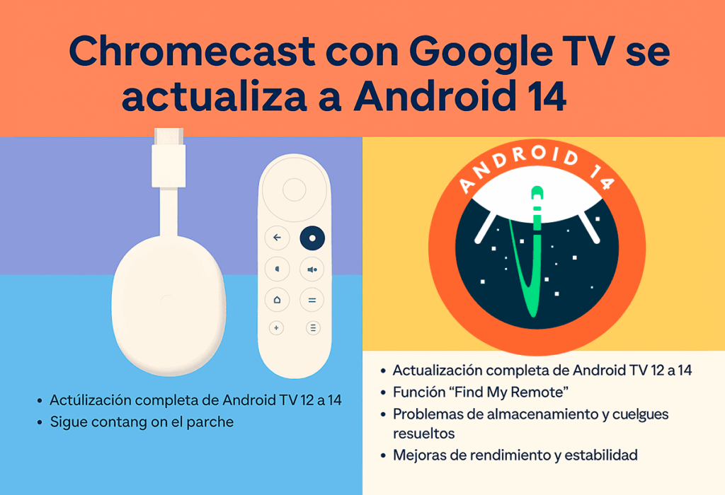 Actualización Android 14 en Chromecast