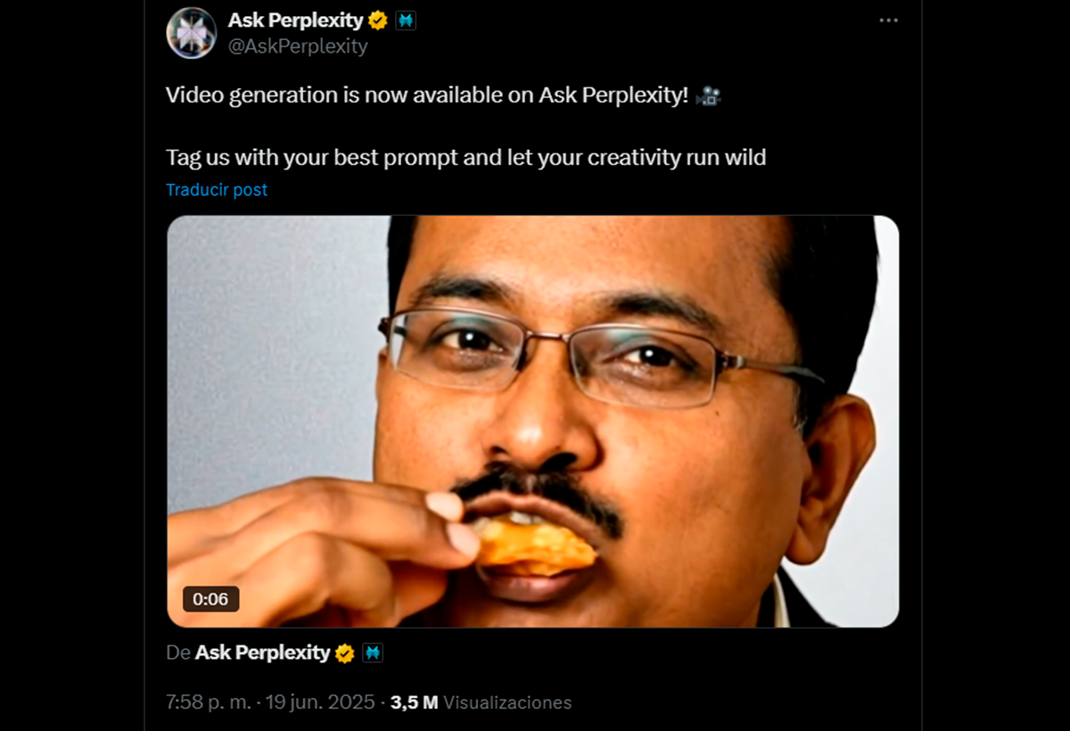 Creación de vídeos en X con Perplexity