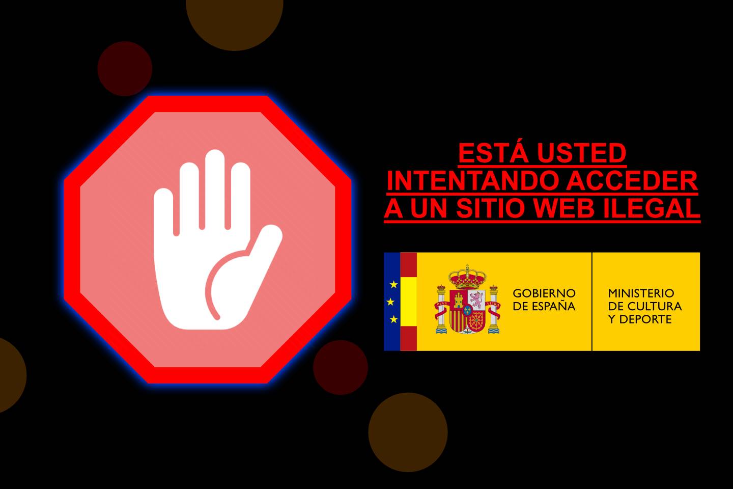Está usted intentando acceder a un sitio web ilegal en ordenador