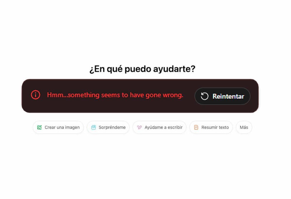 Fallo en ChatGPT