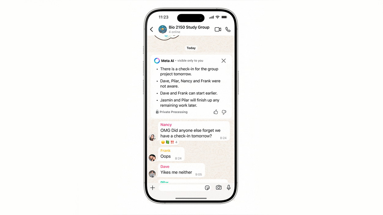Resúmenes de mensajes no leidos en WhatsApp