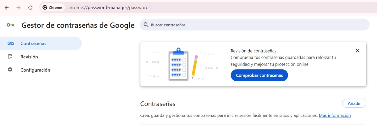 Ver contraseñas guardadas en Chrome