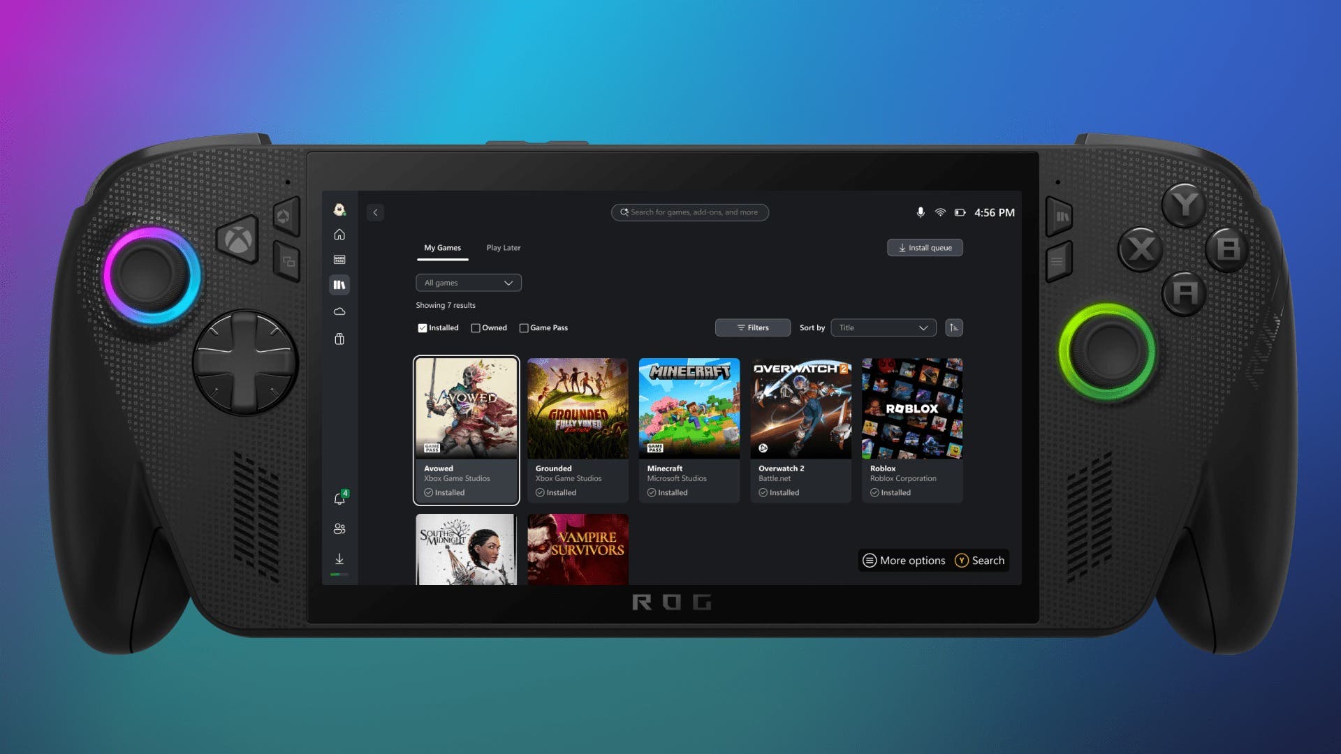 Biblioteca unificada de juegos Xbox y Steam en PC