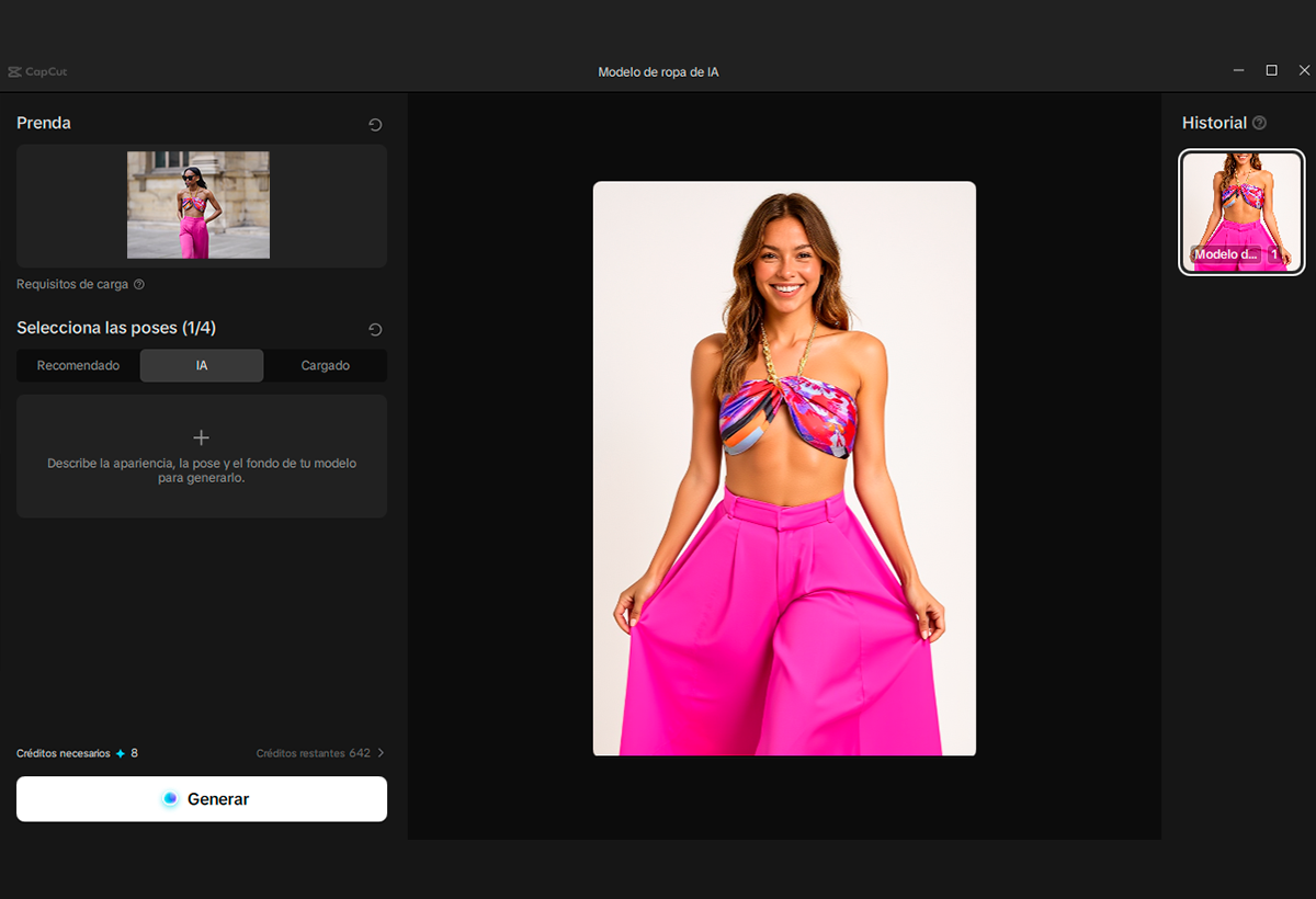 cómo crear un modelo de ropa de IA en CapCut
