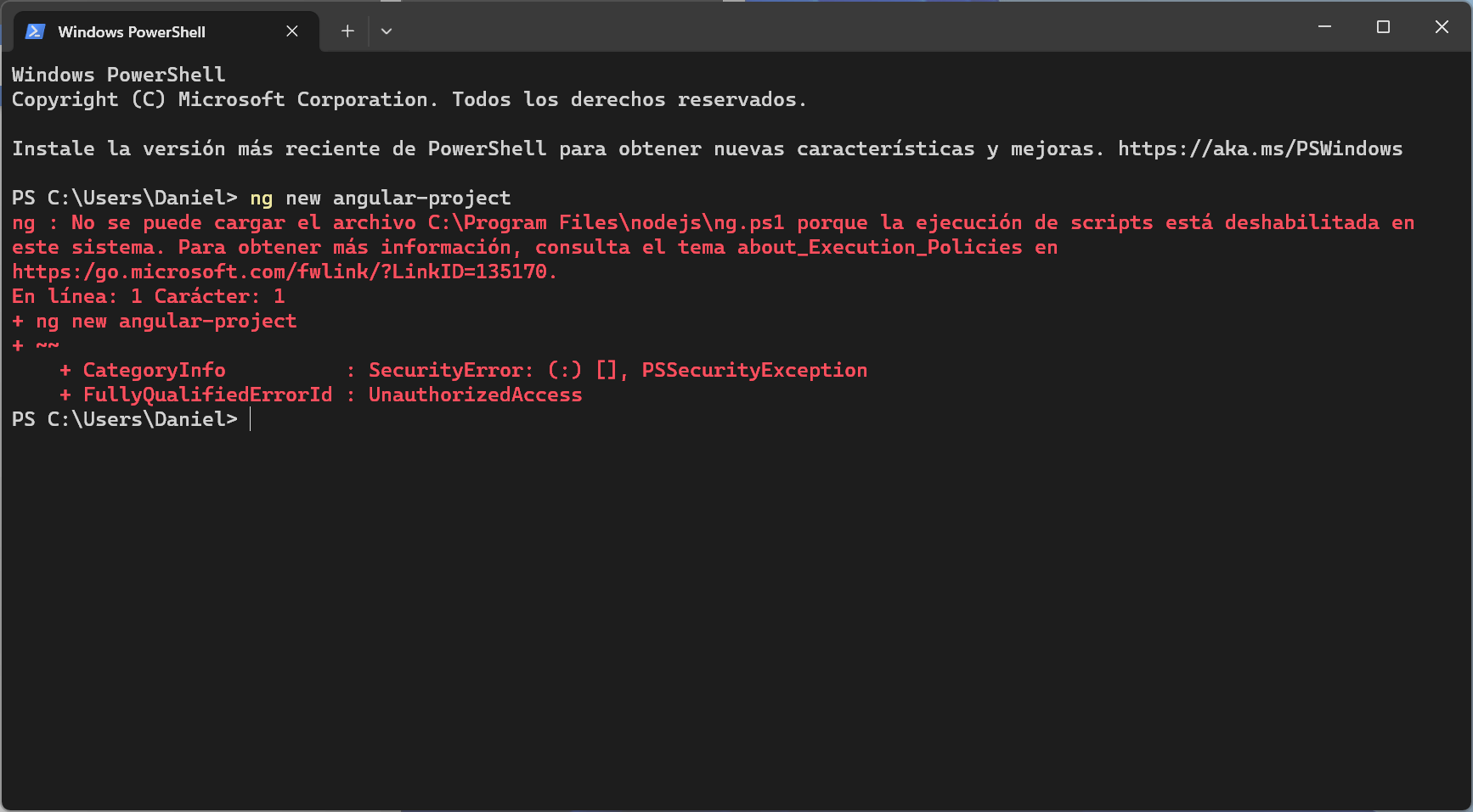 error al ejecutar script PowerShell Windows 11-9