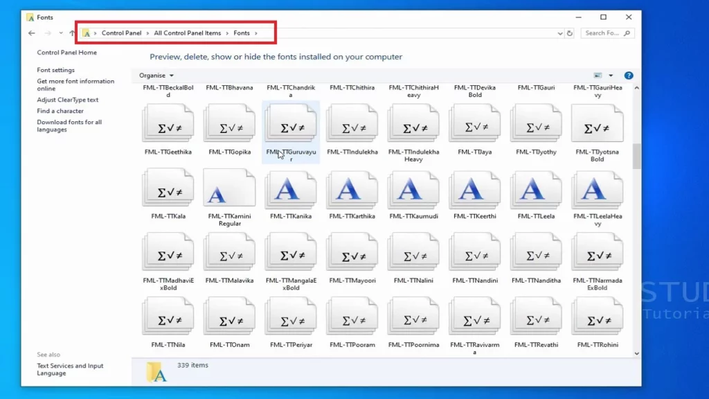 fuentes windows