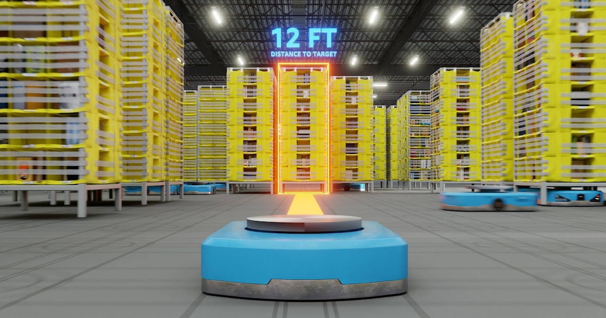 Robot en almacén de Amazon